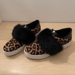 Cheetah print Michael Kors shoes with faux fur